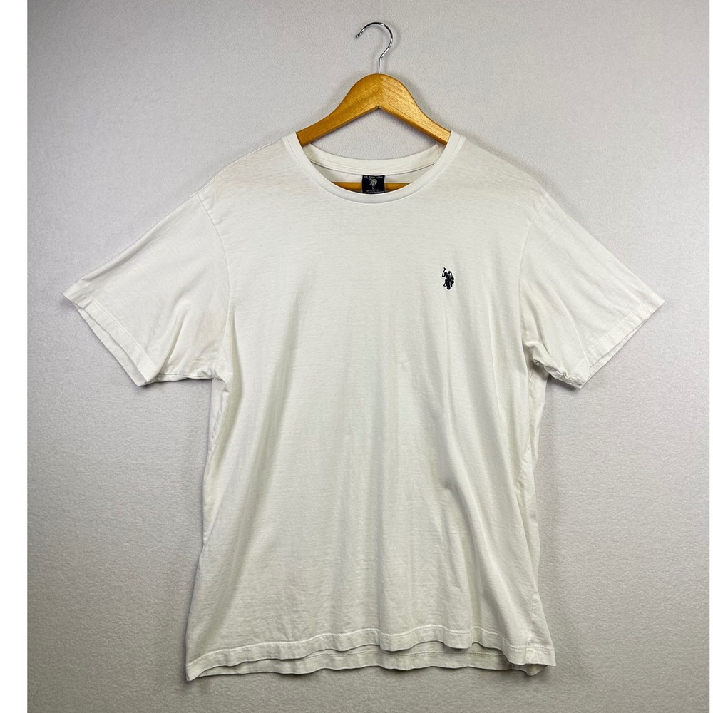 US Polo Assn Mens White Short Sleeve T Shirt Classic Pony Logo Size Large